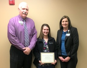 Melody Tate (center) received special recognition from Texas County Memorial Hospital for volunteering over 500 hours at the hospital over the past year and half. Shown here with Tate are Wes Murray, TCMH CEO (left), and April Steele, TCMH Youth Ambassador program coordinator.